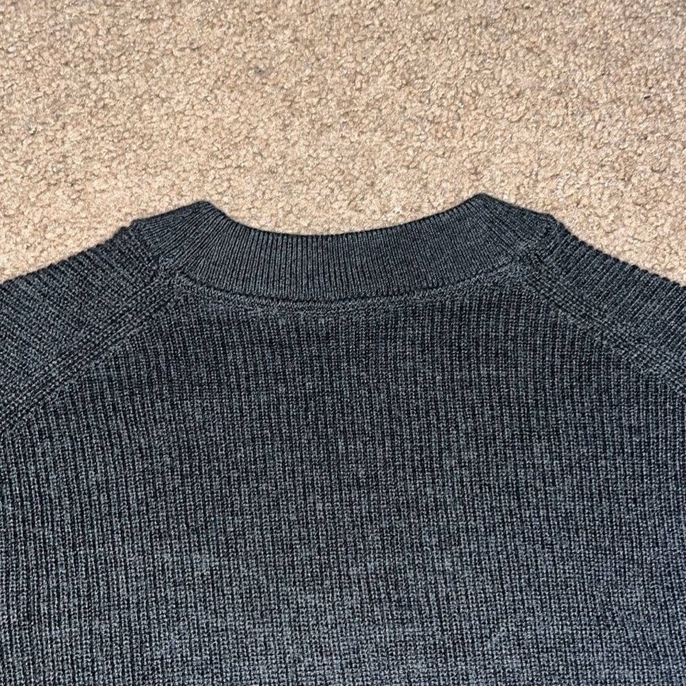 Lululemon Merino Wool-Blend Ribbed Crewneck Sweater Heathered Black 2 - Picture 11 of 13